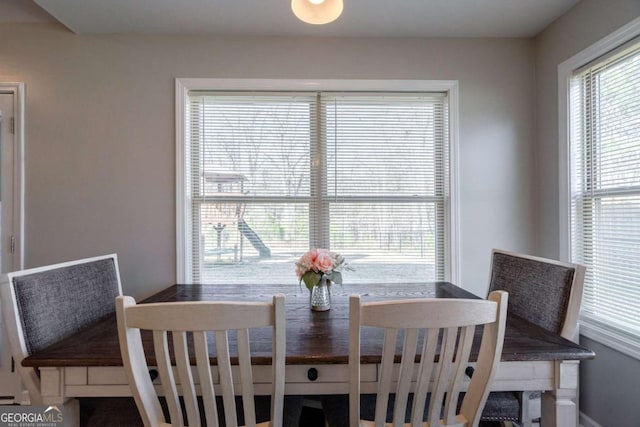 view of dining space