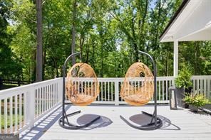 6505 Samoa Way, Flowery Branch, GA 30542 - wooden deck with view of scattered trees