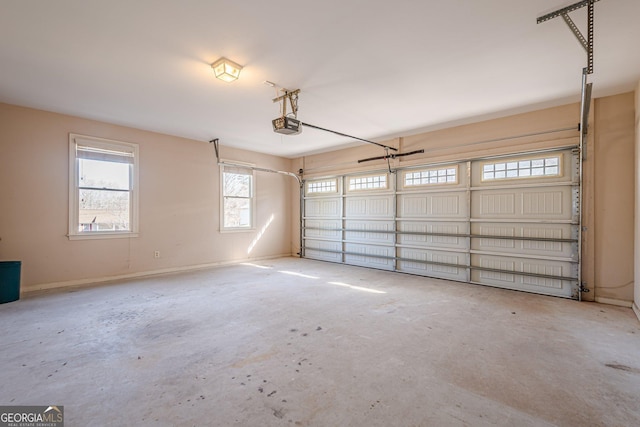 garage featuring baseboards