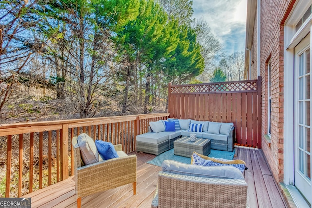 deck with outdoor lounge area