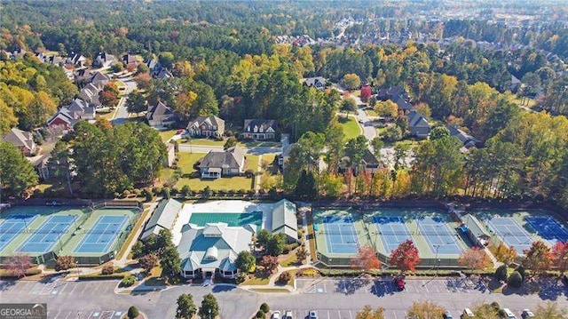 aerial view featuring a residential view