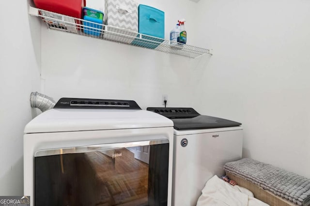 laundry area with laundry area and washing machine and dryer