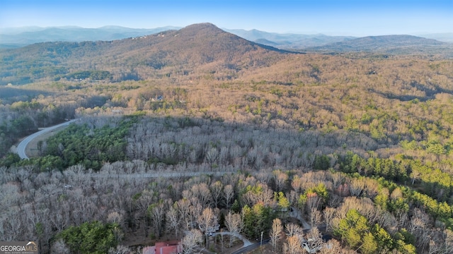 mountain view featuring a view of trees