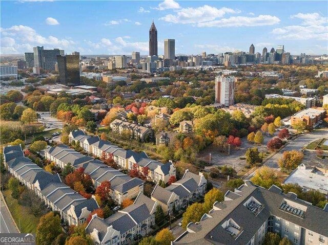 aerial view with a view of city