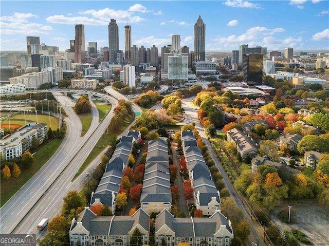 bird's eye view featuring a view of city