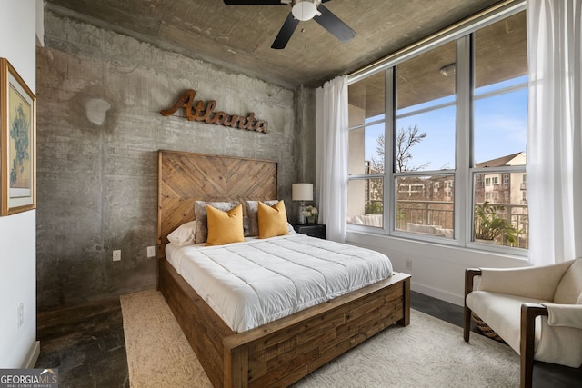 bedroom with a ceiling fan