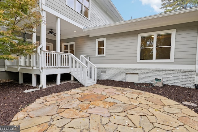 view of patio featuring a wooden deck