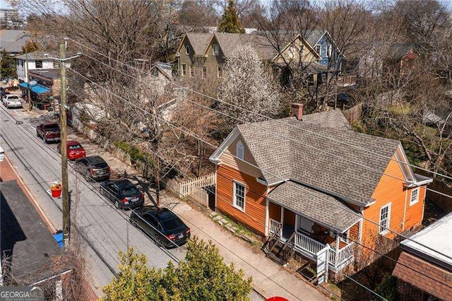 aerial view featuring a residential view