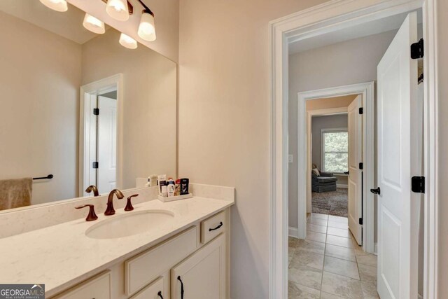 bathroom featuring vanity and tile patterned floors