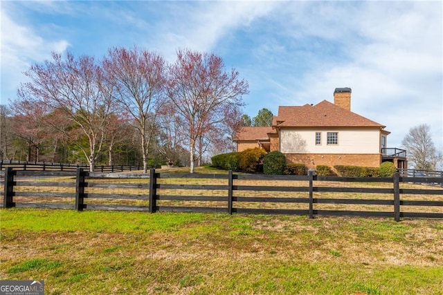 view of yard featuring fence