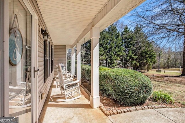 view of patio / terrace with a porch