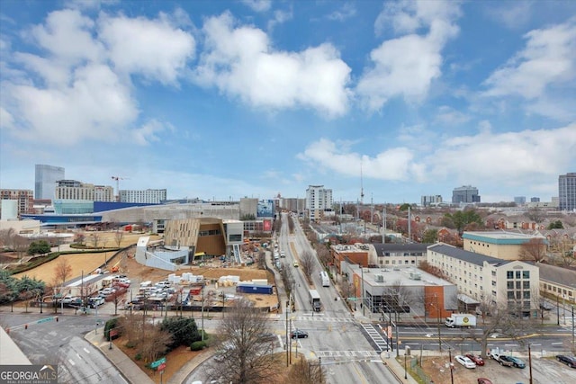 aerial view featuring a view of city