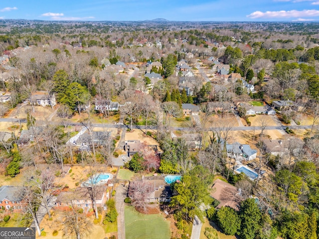 bird's eye view featuring a residential view