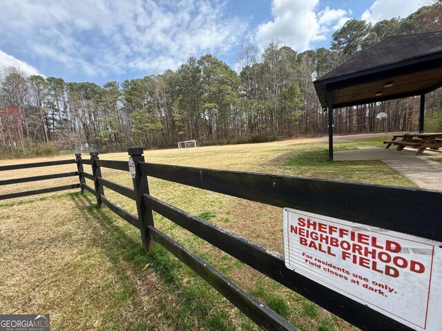 view of yard with fence