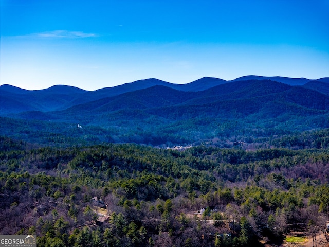 view of mountain feature featuring a view of trees