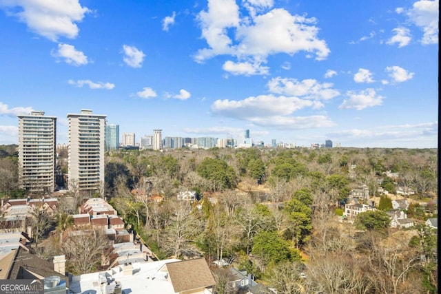 aerial view featuring a view of city