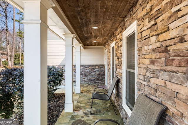 view of patio / terrace featuring covered porch