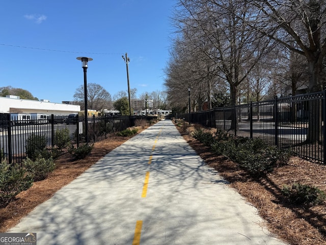 exterior space with street lights