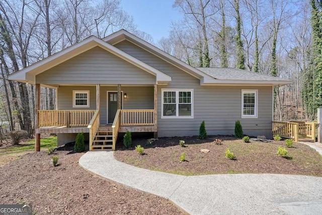 view of front of home featuring a porch