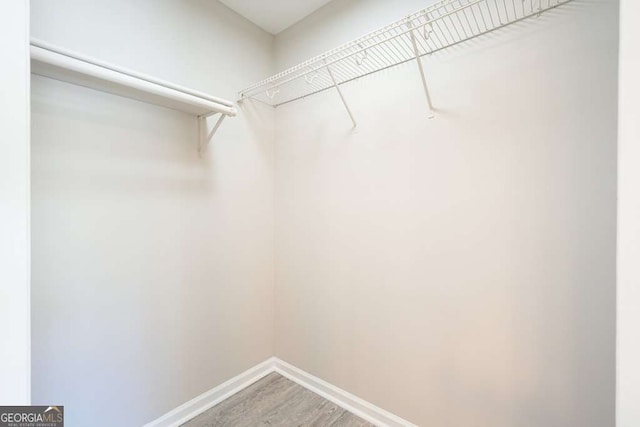 walk in closet featuring light wood finished floors