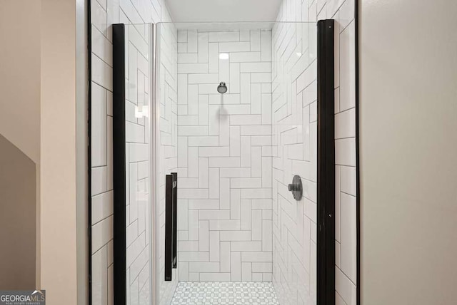 full bathroom featuring a shower stall