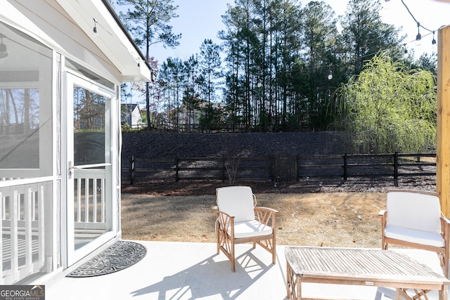 view of patio with a fenced backyard