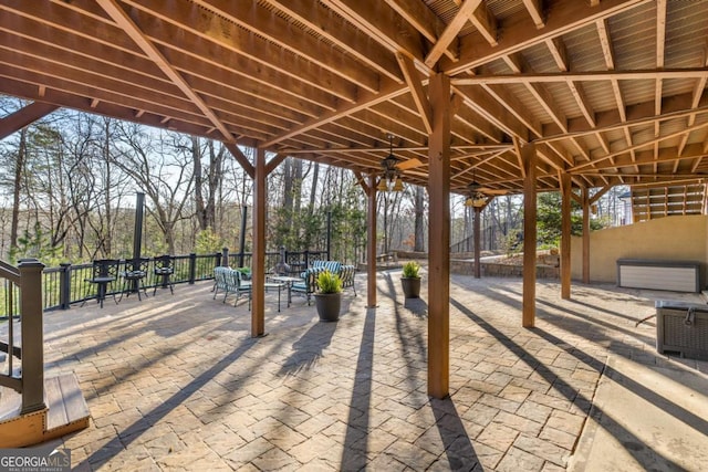 view of patio / terrace with a ceiling fan