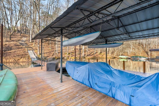deck with a dock
