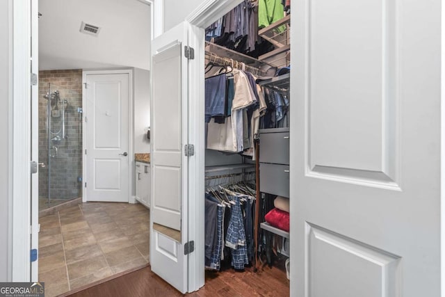 closet featuring visible vents