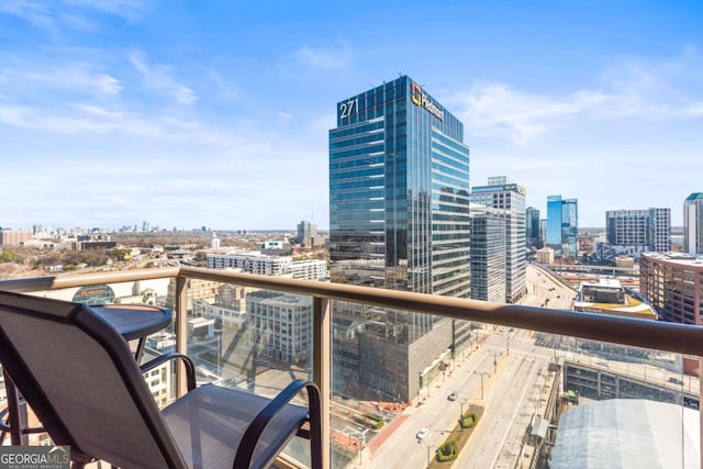 balcony with a city view