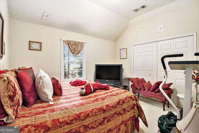 11 Tallulah Ct, Jonesboro, GA 30236 - bedroom featuring carpet floors, vaulted ceiling, and a closet