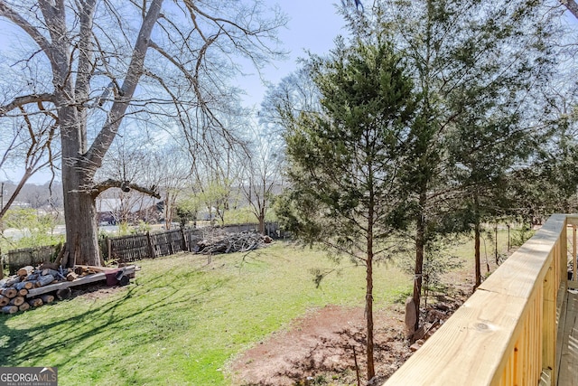 view of yard featuring fence