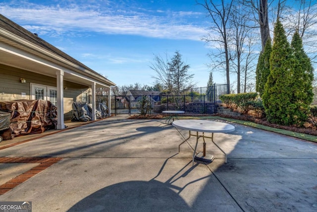 view of patio / terrace with fence