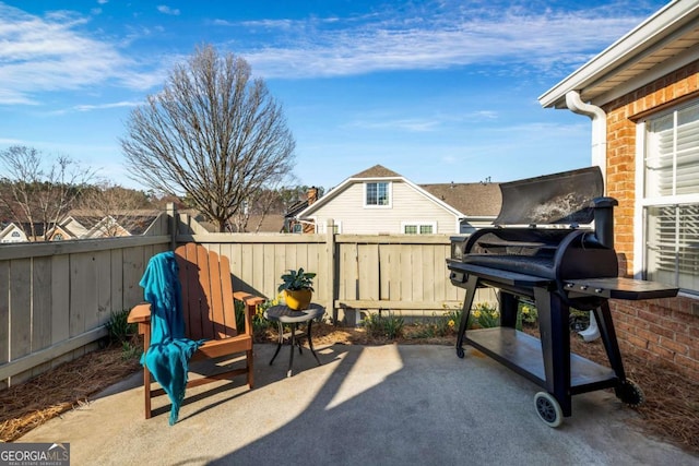 view of patio with a fenced backyard