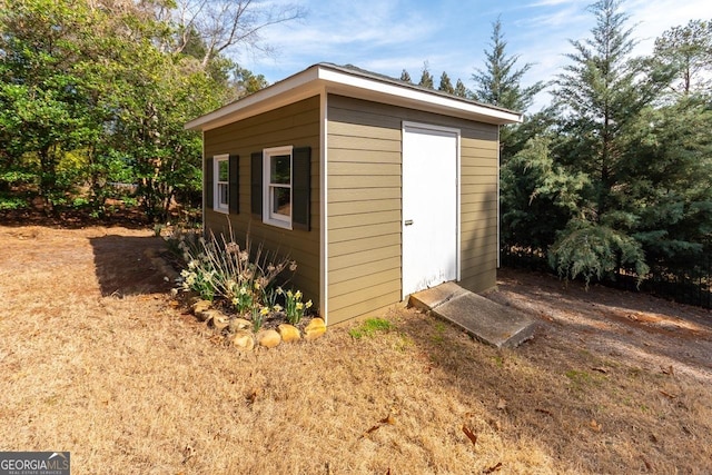 view of shed