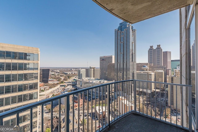 balcony with a city view