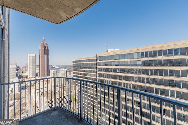 balcony with a view of city