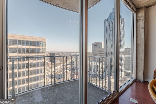 balcony featuring a view of city