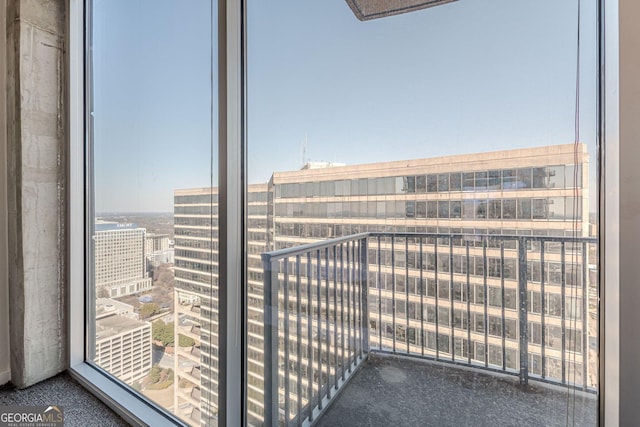 balcony featuring a view of city