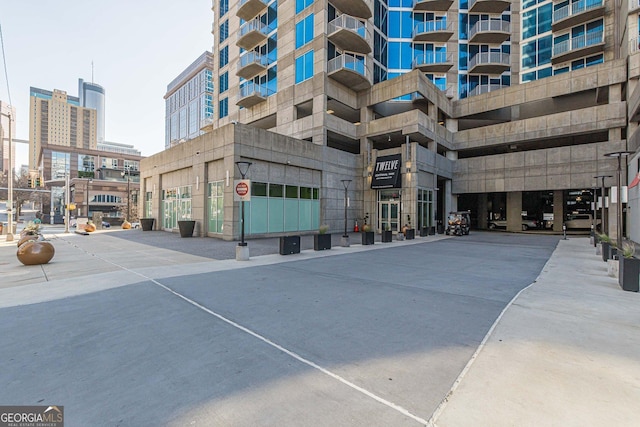 view of building exterior with a view of city