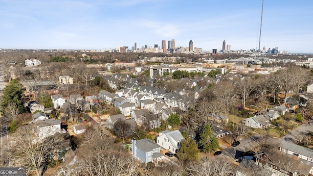 bird's eye view with a view of city