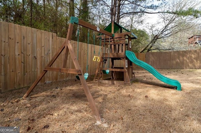 view of playground with fence