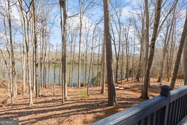 view of yard with a water view