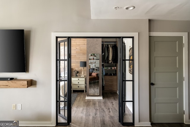 interior space featuring wood finished floors