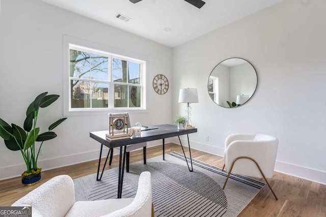 1103 Boulevard Dr SE, Atlanta, GA 30317 - office featuring light wood-type flooring, visible vents, and a ceiling fan