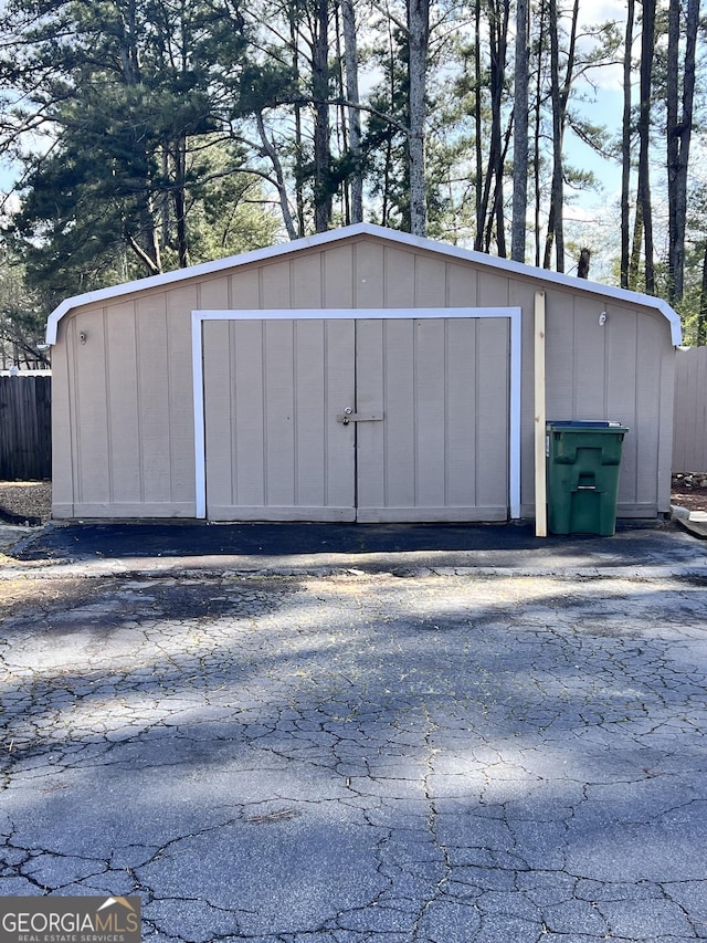 view of shed