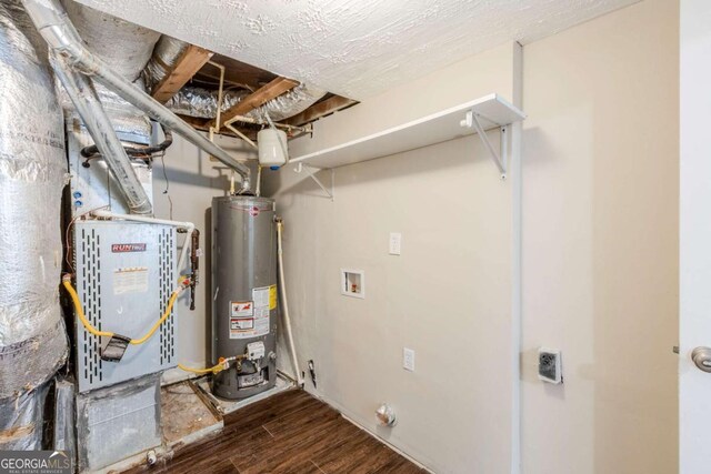 utility room with water heater