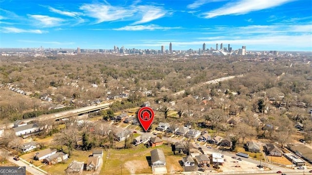 bird's eye view featuring a city view