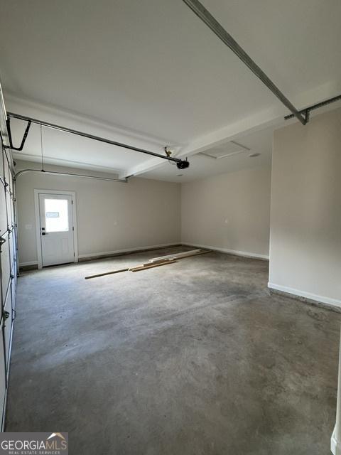 garage with baseboards