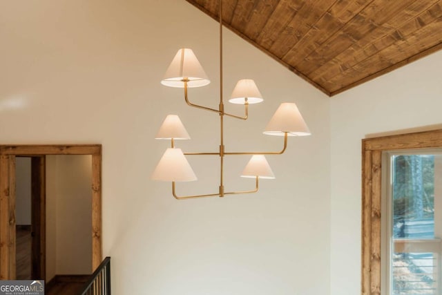 room details featuring wooden ceiling